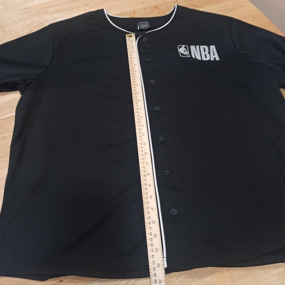 RARE NBA Brand NBA Logo Black Baseball Jersey #46 Men's Sz XXL - Picture 12 of 15